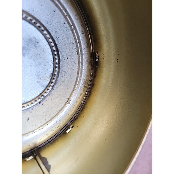 EARLY‎ 1900s Tin Container CHERUB ANGELS Playing VIOLIN & HARP Black Gold Nice - Picture 14 of 16